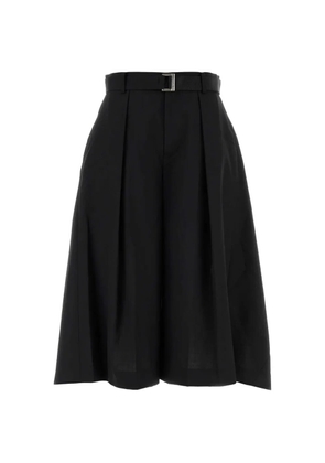 sacai pleated bermuda shorts - Black