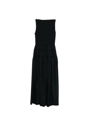 DÔEN Melie smocked tiered midi dress - Black