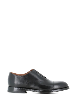 Green George cap-toe leather oxford shoes - Black