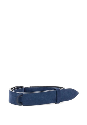 Orciani brushed suede sliding ring belt - Blue