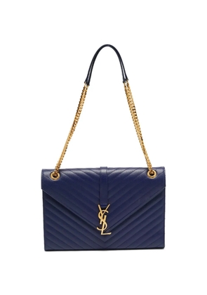 Saint Laurent Pre-Owned 2014 large envelope leather shoulder bag - Blue