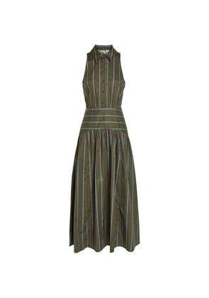 STAUD Romy striped midi dress - Green