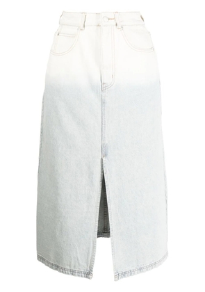 izzue faded ombré denim midi-skirt - Blue