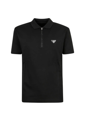 Prada zip logo polo shirt - Black