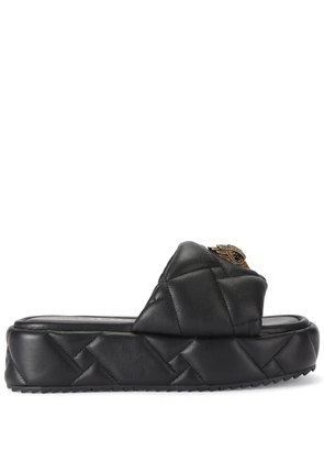 Kurt Geiger London Kensington Puff leather flatform sandals - Black