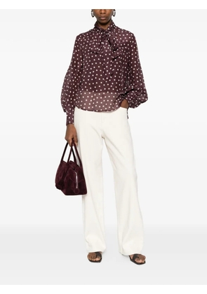 PSOPHIA polka-dot tie blouse - Brown