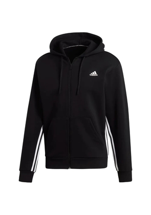 adidas zipper three-stripe hoodie - Black