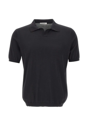 Kangra ribbed short-sleeves polo shirt - Black