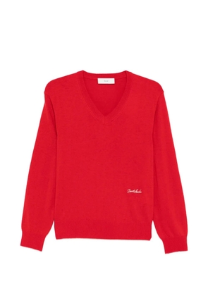 DUNST V-neck logo sweater - Red