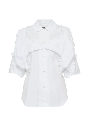 Noir Kei Ninomiya ruffled cotton shirt - White