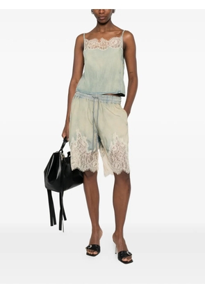 Diesel De-Malkia-S lace trim shorts - Blue