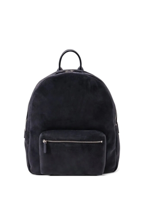 Kiton zipped leather backpack - Blue