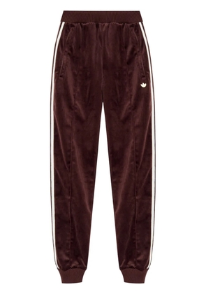 adidas logo-patch velvet track pants - Brown