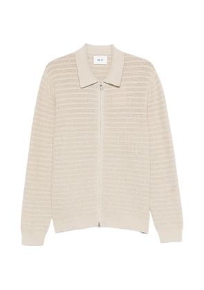 NN07 Gustav zip-up cardigan - Neutrals