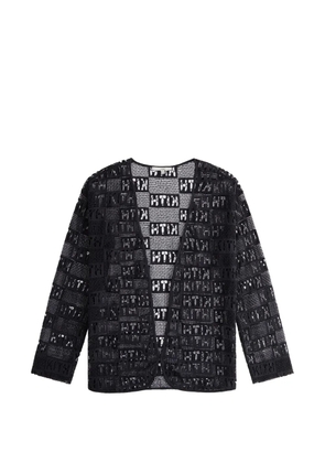KITH Ethan logo-lace cardigan - Black