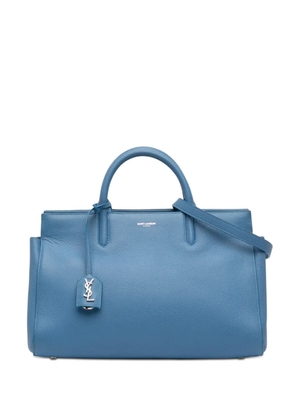 Saint Laurent Pre-Owned 2015 Small Grained Calfskin Cabas Rive Gauche satchel - Blue