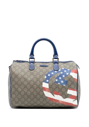 Gucci Pre-Owned 2016-2025 Unicef Medium GG Supreme American Flag Joy boston bag - Brown