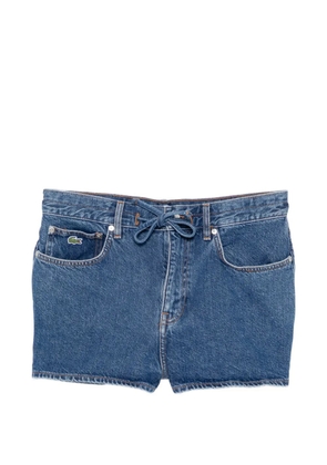 Lacoste logo-embroidered denim shorts - Blue