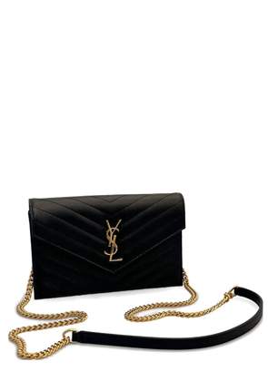 Saint Laurent Chevron chain shoulder bag - Black