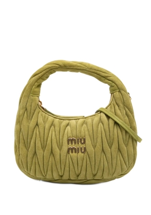 Miu Miu Pre-Owned 2010-2025 Mini Matelasse Suede Wander Bag satchel - Green