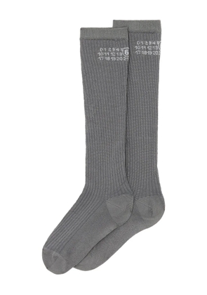 MM6 Maison Margiela ribbed number-print socks - Grey