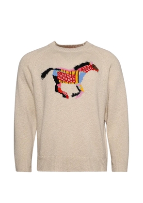 The Elder Statesman glacier horse sweater - Neutrals