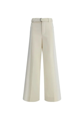 sacai belted panelled trousers - White