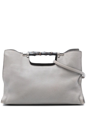 Gucci Pre-Owned 2016-2026 Medium Calfskin Bamboo Daily Shopper satchel - Grey