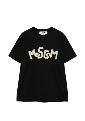 MSGM lace logo T-shirt - Black
