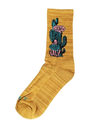 MARKET cactus-design logo-detail socks - Yellow