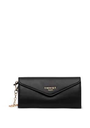 TWINSET logo-detail flap wallet - Black
