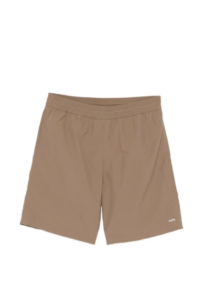 A.P.C. elasticated-waist logo shorts - Neutrals