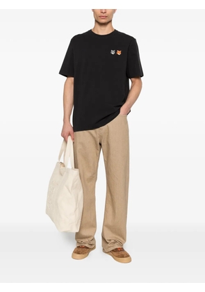 Maison Kitsuné Double Bold Fox Head appliqué T-shirt - Black