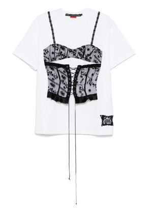 Andersson Bell lace-corset T-shirt - White