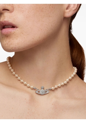 Vivienne Westwood Mini Bas Relief faux-pearl necklace - Silver