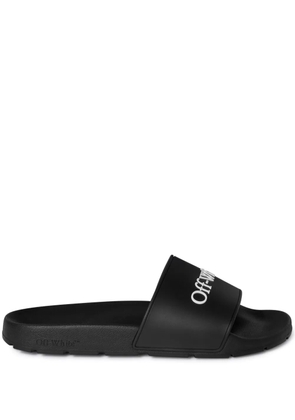 Off-White Bookish logo-print slides - Black