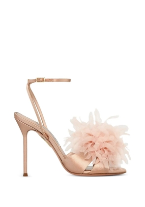 Aquazzura Poème flower-embellished ankle-strap sandals - Pink