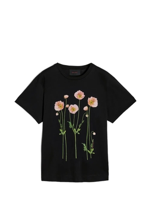Simone Rocha poppy-print T-shirt - Black