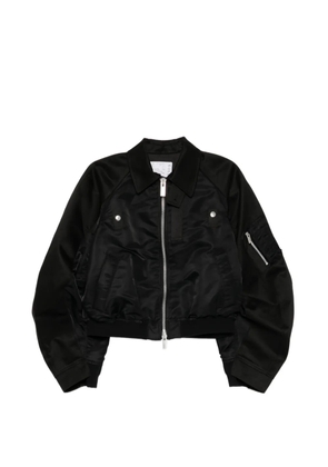 sacai two-way zip bomber jacket - Black