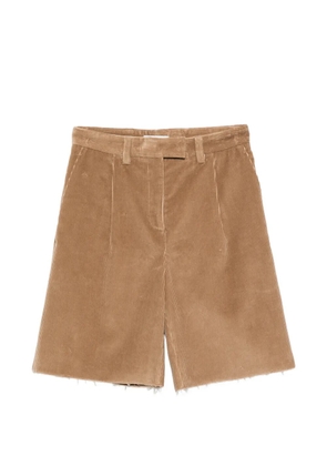 Miu Miu pleated raw-hem shorts - Neutrals