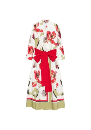 Sara Roka Elena shirt midi dress - White