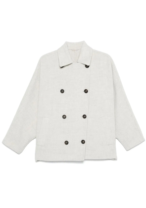 Brunello Cucinelli handcrafted peacoat - White