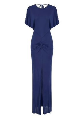 Elisabetta Franchi scallop-edge gown - Blue