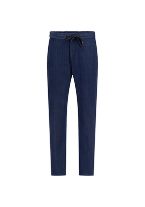 Tombolini drawstring pinstripe trousers - Blue