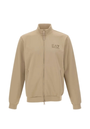 Ea7 Emporio Armani zipped logo-detail sweatshirt - Neutrals