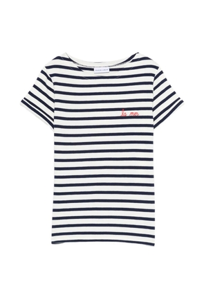 Maison Labiche striped embroidered T-shirt - White
