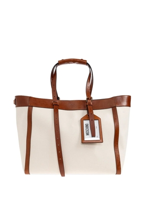 Moschino Trimmed tag tote bag - Neutrals