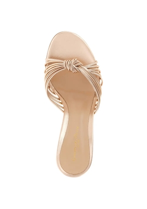 Gianvito Rossi Sofia laminated knotted sandals - Pink
