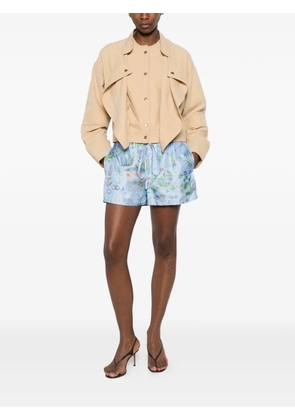 Gucci floral-print drawstring shorts - Blue