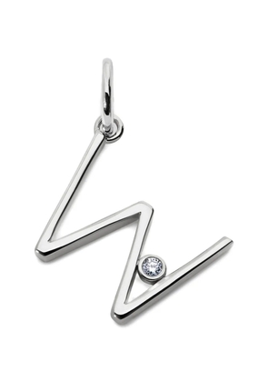 Monica Vinader Initial W solitaire-diamond pendant - Silver